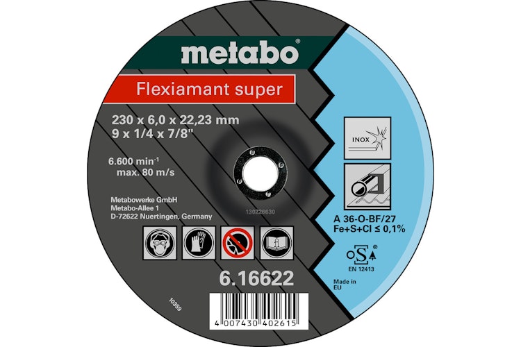 Metabo Flexiamant super 100x6,0x16,0 InoxSchruppscheibe gekröpfte Ausführung