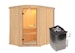 Karibu Sauna Lavea mit Eckeinstieg 68 mm - Rundbogenset inkl. 9-teiligem gratis ZubehörpaketBild