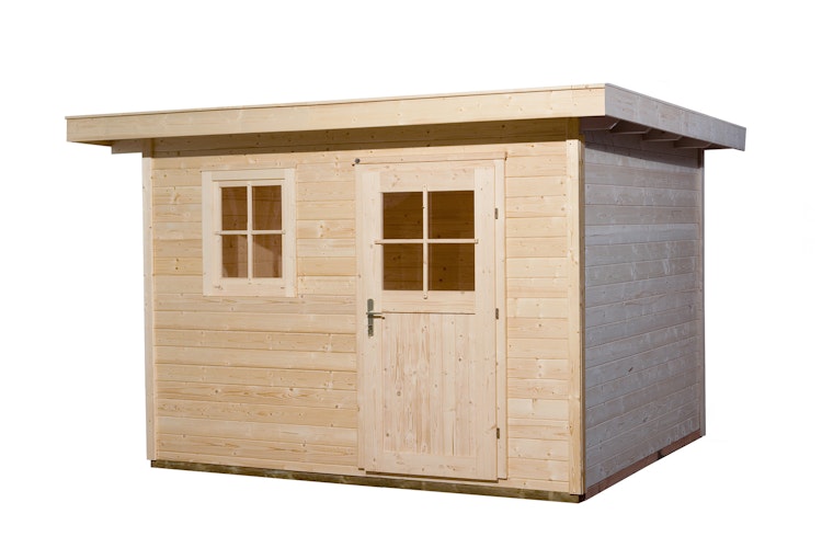 Weka 28 mm Gartenhaus 170 mit Vordach (50 cm)