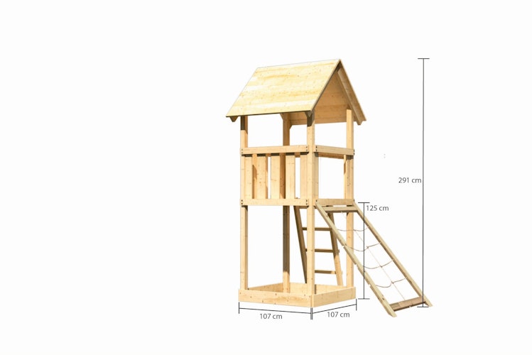 Akubi Kinderspielturm Lotti inkl. Netzrampe Bild