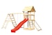 Akubi Kinderspielturm Lotti mit Satteldach inkl. Wellenrutsche, Doppelschaukelanbau, Klettergerüst und NetzrampeBild