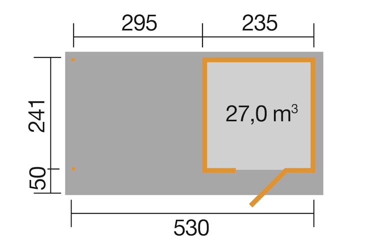 Weka Gartenhaus Designhaus 172 B mit Design-Einzeltüre und Anbau (295 cm) Bild