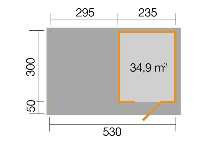 Weka Gartenhaus Designhaus 172 B mit Design-Einzeltüre und Anbau (295 cm) Bild