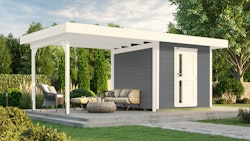 Weka Gartenhaus Designhaus 172 B mit Design-Einzeltüre und Anbau (295 cm)