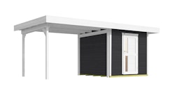 Weka Gartenhaus Designhaus 172 B mit Design-Einzeltüre und Anbau (295 cm)