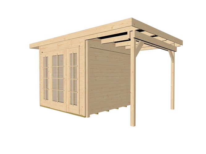 Weka Gartenhaus 172 mit Anbau (295 cm) - 21 mm
