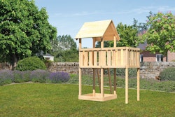 Akubi Kinderspielturm Lotti inkl. Anbauplattform inkl. gratis Akubi Farbystem & Kuscheltier