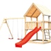 Akubi Kinderspielturm Luis mit Doppelschaukel, Netzrampe und Wellenrutsche inkl. gratis Akubi Farbsystem & KuscheltierBild