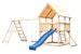 Akubi Kinderspielturm Luis mit Doppelschaukelklettergerüst, Netzrampe und WellenrutscheBild
