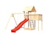 Akubi Kinderspielturm Lotti mit Satteldach inkl. Wellenrutsche, Doppelschaukelanbau und AnbauplattformBild
