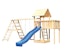 Akubi Kinderspielturm Lotti mit Satteldach inkl. Wellenrutsche, Doppelschaukelanbau, Klettergerüst und AnbauplattformBild