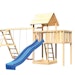 Akubi Kinderspielturm Lotti mit Satteldach inkl. Wellenrutsche, Doppelschaukelanbau, Klettergerüst und Anbauplattform inkl. gratis Zubehörset