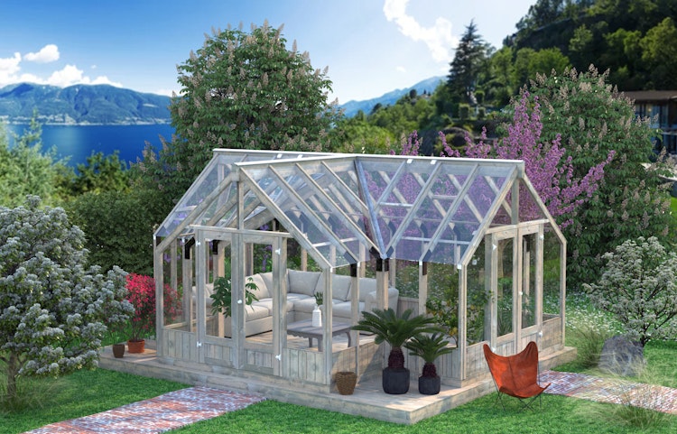 Palmako Gewächshaus / Pavillon / Glashaus Emilia 19,1 m²- 44 mm