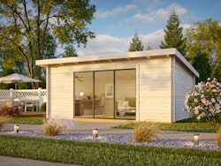 Palmako Gartenhaus Lea 19,4 m² Plus mit Isolierglas-Schiebetür - 44 mm