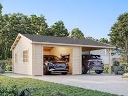 Palmako Garage Roger 19,0 + 16,2 m² - 44 mm - ohne Holztor