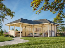 Palmako Pavillon Bianca 24,9 m² Set 523 Slide Plus mit Isolierglas-Schiebetüren