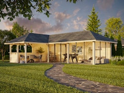 Palmako Pavillon Bianca 33,2 m² Set 521 Slide Plus mit Isolierglas-Schiebetüren