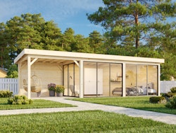 Palmako Gartenhaus Connect Lenna 24,9 m² Set 717 Slide Plus mit Isolierglas-Schiebetüren - 28 mm