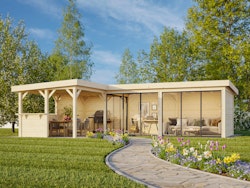 Palmako Gartenhaus Connect Lenna 33,2 m² Set 720 Slide Plus mit Isolierglas-Schiebetür - 28 mm