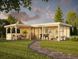 Palmako Gartenhaus Connect Lenna 33,2 m² Set 721 Slide Plus mit Isolierglas-Schiebetür - 28 mm 
