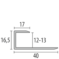 Parkettfreund -Einfassprofil PF 202 U F4 silber 900x40 mm - 12 - 13 mm Aluminium eloxiert Gleitfugenprofil; drehbar; mit glatter Oberfläche