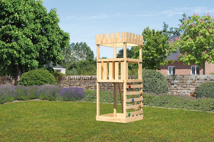 Akubi Kinderspielturm Ritterburg Löwenherz mit Kletterwand ECO Bild