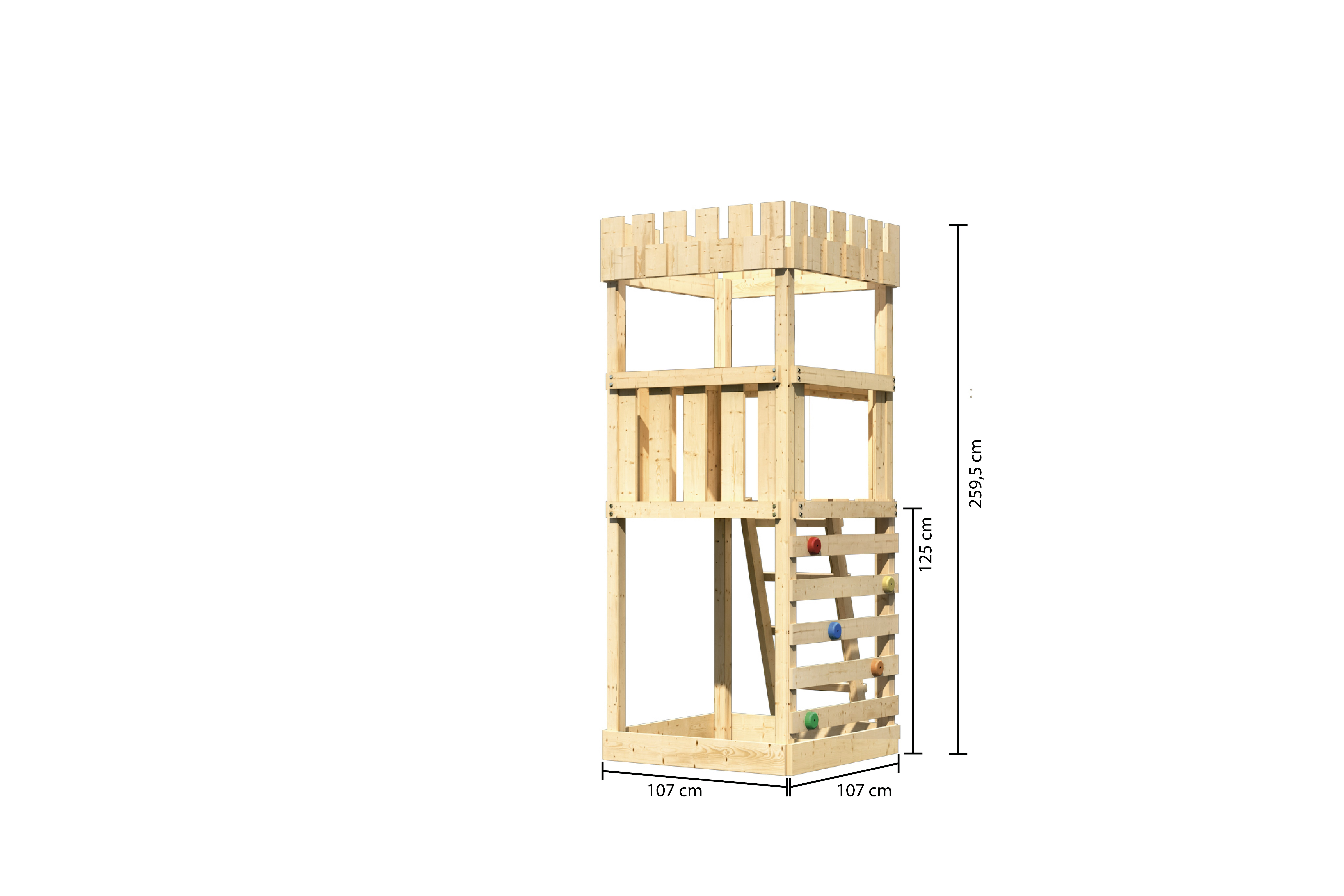 Akubi Kinderspielturm Ritterburg Löwenherz mit Kletterwand ECO inkl. gratis Zubehörset