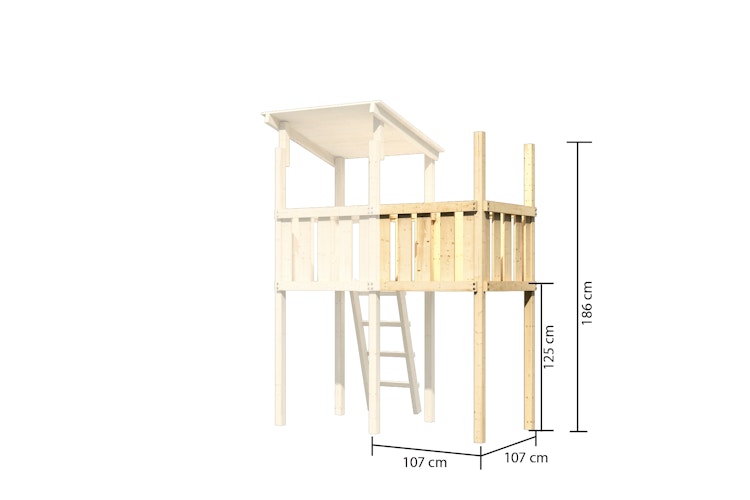 Akubi Kinderspielturm Ritterburg Löwenherz inkl. Wellenrutsche und Anbauplattform Bild