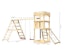 Akubi Kinderspielturm Ritterburg Löwenherz inkl. Doppelschaukelanbau mit Klettergerüst und NetzrampeBild