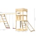Akubi Kinderspielturm Ritterburg Löwenherz inkl. Doppelschaukelanbau mit Klettergerüst und Netzrampe inkl. gratis Zubehörset