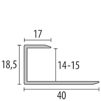 Parkettfreund -Einfassprofil PF 204 U F6 bronze 900x40 mm - 14 - 15 mm Aluminium eloxiert Gleitfugenprofil; drehbar; mit glatter Oberfläche