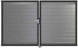 GroJa Lumino Tor 2-flügelig 3000 x 1800 mm, Alu-Rahmen Anthrazit DB 703