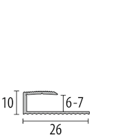 Parkettfreund -Einfassprofil PF 211 H H61 Eiche grau 900x26 mm - 6 - 7 mm Holzdekor gerillt; mit Sollbiegestelle