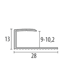 Parkettfreund -Einfassprofil PF 212 F4 silber 900x28 mm - 9 - 10,2 mm Aluminium eloxiert gerillt; mit Sollbiegestelle