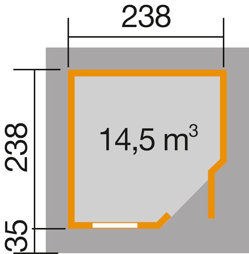 Weka Designhaus 213+ mit extra hoher Tür - 28 mm Bild