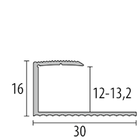 Parkettfreund -Einfassprofil PF 213 H H30 Eiche hell 900x30 mm - 12 - 13,2 mm Holzdekor gerillt; mit Sollbiegestelle