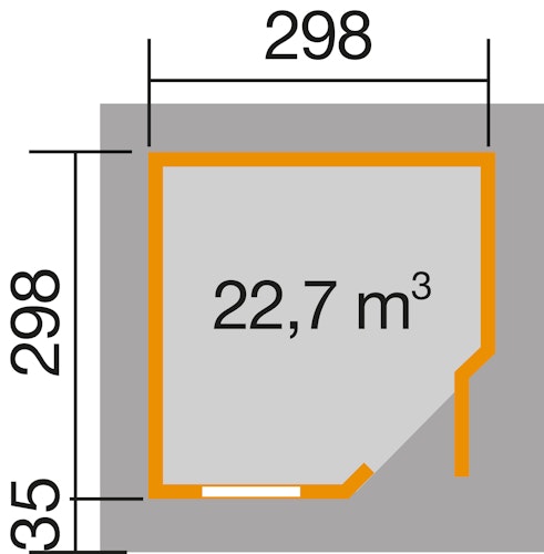 Weka Designhaus 213+ mit extra hoher Tür - 28 mm Bild