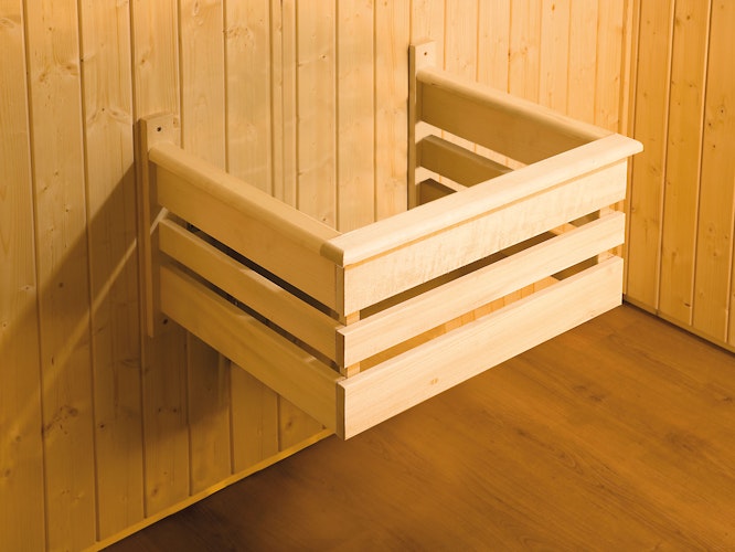 Weka Blockbohlen Saunahaus Salo 2 (mit 303 cm Anbau) inkl. Elementsauna 28/68 mm inkl. gratis Sauna-Set im Wert von 240,40 € (10-teilig) Bild