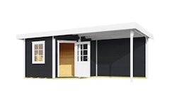 Weka Designhaus 213 B+ inkl. 300 cm Anbau und extra hoher Tür - 28 mm