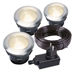 aMbooo Terrassendielen Set 2 Bodeneinbauleuchten, 1 Watt, 12 Volt