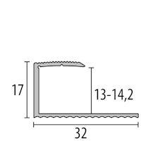 Parkettfreund -Einfassprofil PF 214 H H22 Buche hell 900x32 mm - 13 - 14,2 mm Holzdekor gerillt; mit Sollbiegestelle