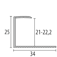 Parkettfreund -Einfassprofil PF 219 F4 silber 900x34 mm - 21 - 22,2 mm Aluminium eloxiert gerillt; mit Sollbiegestelle