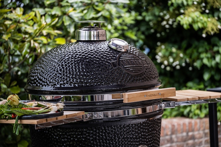 Yakiniku Kamado Keramikgrill XLARGE Set inkl. Gestell + Rollen + Seitentische