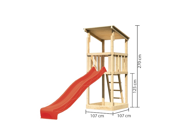 Akubi Kinderspielturm Anna mit Pultdach inkl. Wellenrutsche Bild