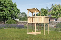 Akubi Kinderspielturm Anna mit Pultdach inkl. Anbauplattform inkl. gratis Zubehörset