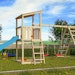 Akubi Kinderspielturm Anna mit Pultdach inkl. Wellenrutsche, Doppelschaukel und Klettergerüst inkl. gratis Zubehörset