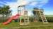 Akubi Kinderspielturm Anna mit Pultdach inkl. Wellenrutsche, Doppelschaukel und KlettergerüstBild
