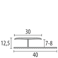 Parkettfreund -Einfassprofil PF 221 F2 edelstahloptik 900x40 mm - 7 - 8 mm Aluminium eloxiert gerillt; mit Sollbiegestelle