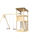 Akubi Kinderspielturm Anna mit Pultdach inkl. Doppelschaukel und Kletterwand inkl. gratis Akubi Farbsystem & KuscheltierBild