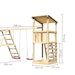 Akubi Kinderspielturm Anna mit Pultdach inkl. Kletterwand, Doppelschaukel und Klettergerüst inkl. gratis Zubehörset